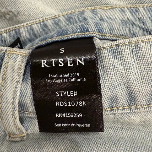 NWT Risen button down raw hem‎ denim mini skirt light wash size small - Picture 4 of 7